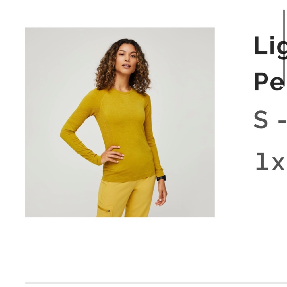 Figs light gold salta under scrub long sleeve top